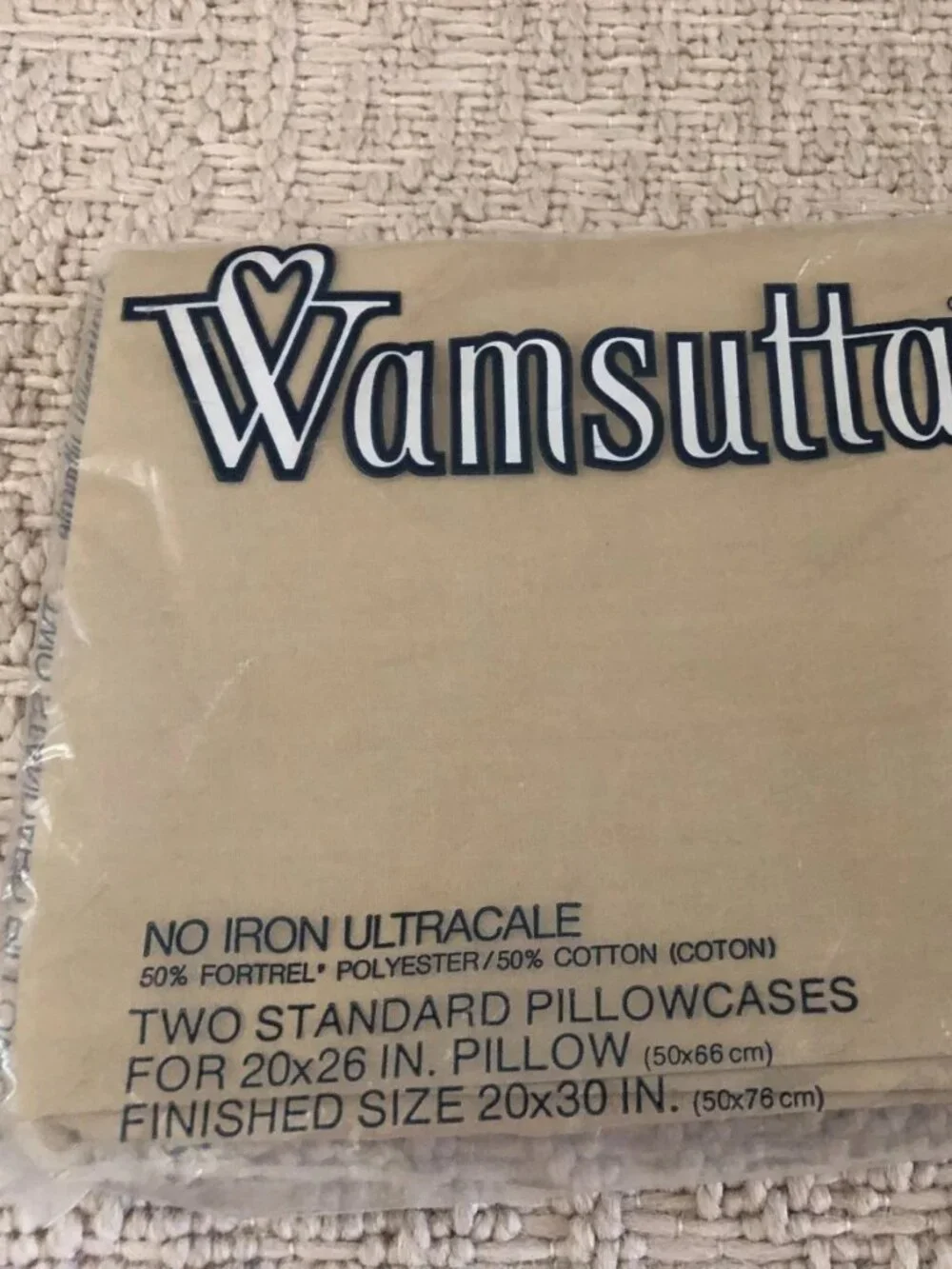 Vintage Wamsutta No Iron Ultracale Standard Pillowcases 2 in Package Made In USA